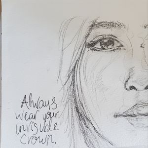 Hand-painted Irene Morgan Wood Tiles,  5 x 5 inches